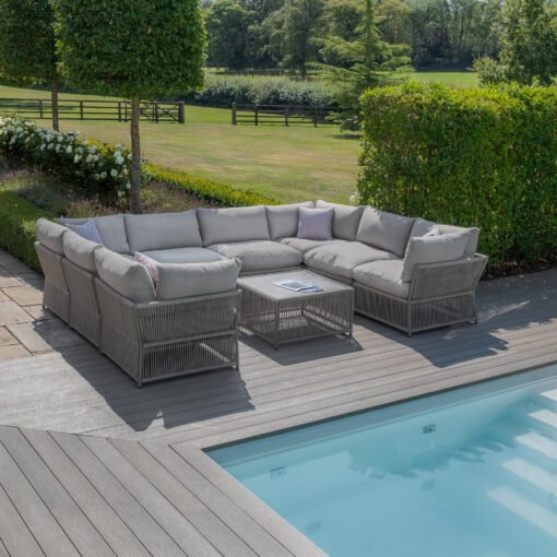 Maldives Rope Weave U Shaped Corner Sofa Set - Image 2