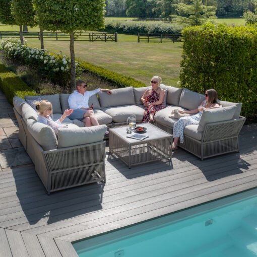 Maldives Rope Weave U Shaped Corner Sofa Set - Image 3