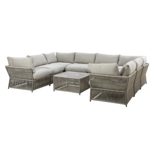 Maldives Rope Weave U Shaped Corner Sofa Set - Image 15