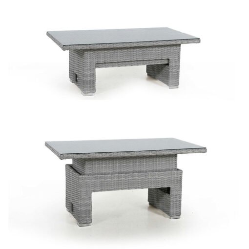 Ascot Rectangular Rattan Corner Dining Set - with Rising Table & Weatherproof Cushions - Image 6