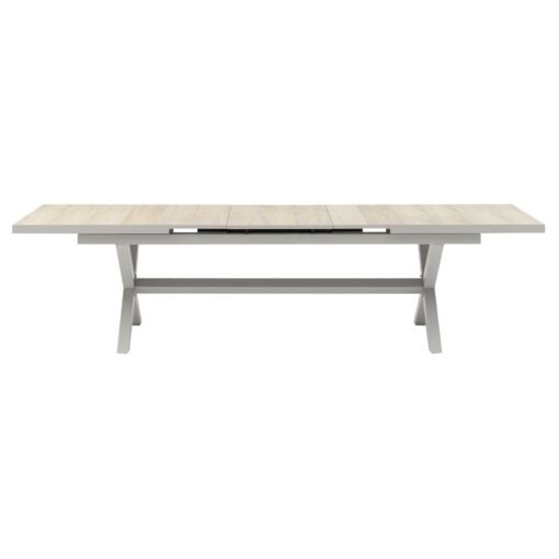 Vienna 6 - 10 Seat Extending Rectangular Dining Table with Dawn Grey Frame - Image 9