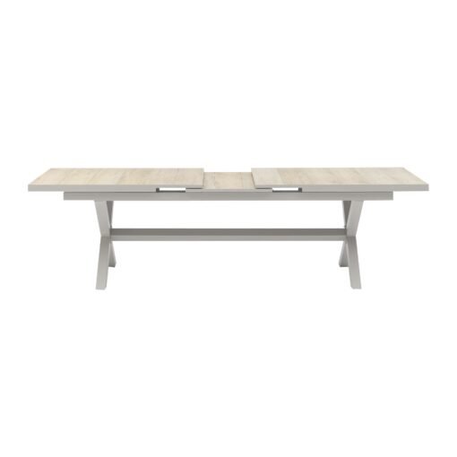 Vienna 6 - 10 Seat Extending Rectangular Dining Table with Dawn Grey Frame - Image 7