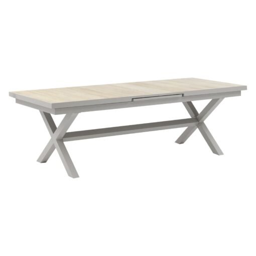 Vienna 6 - 10 Seat Extending Rectangular Dining Table with Dawn Grey Frame - Image 8