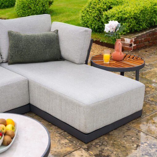 Jude Rope Aluminium Left Handed Large Corner Chaise Sofa Lounging Set in Dove Grey - Image 5