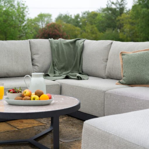 Jude Rope Aluminium Left Handed Large Corner Chaise Sofa Lounging Set in Dove Grey - Image 6