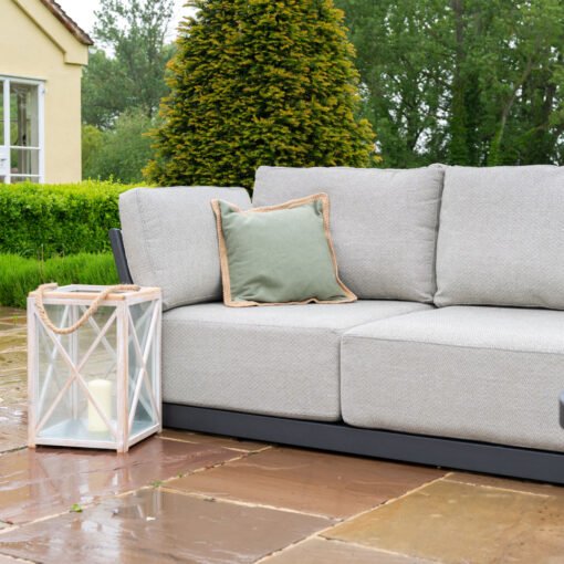 Jude Rope Aluminium Left Handed Large Corner Chaise Sofa Lounging Set in Dove Grey - Image 8